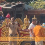 खुलताबाद पोलीस ठाण्यातील गणपती बाप्पाचे ढोल ताशाच्या गजरात शनिवारी विसर्जन